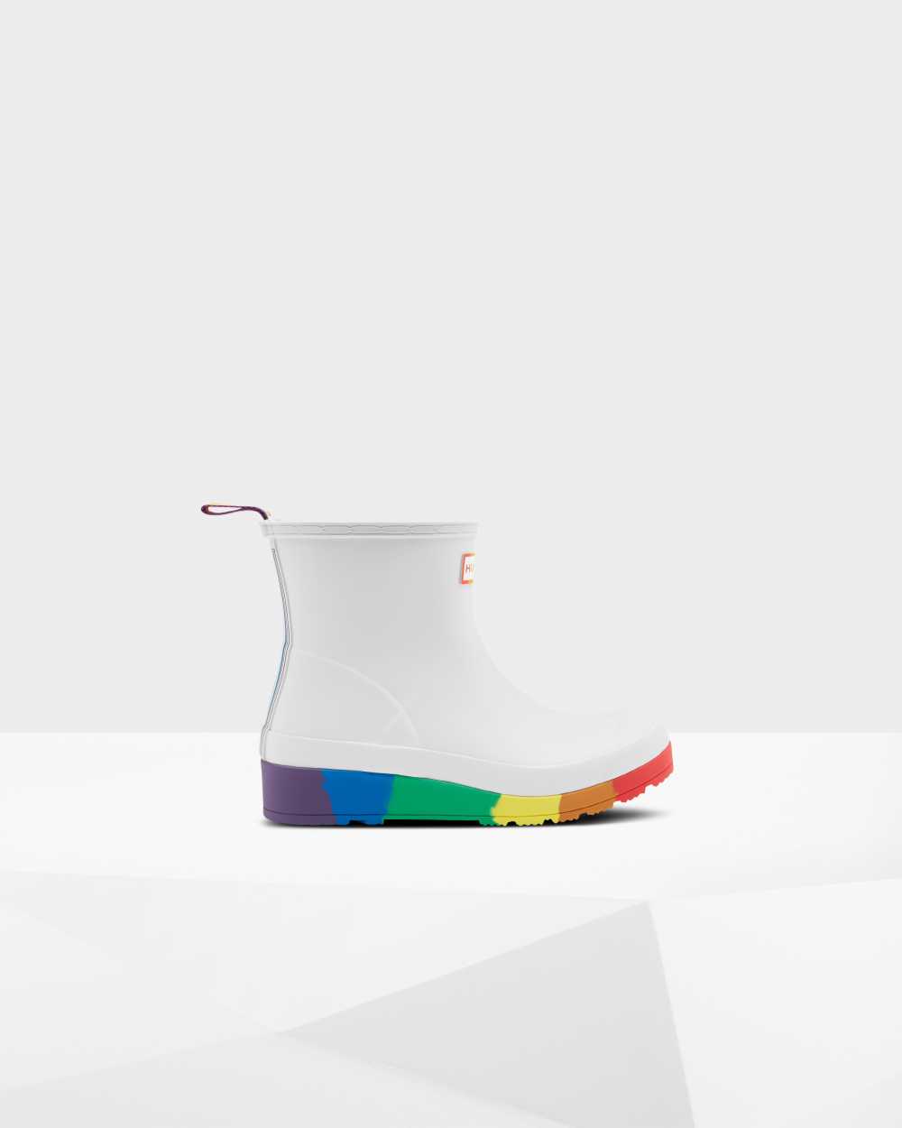 Womens Hunter Original Pride Play Flatform Mid-Calf Rain Boots White | RBWXSO-938